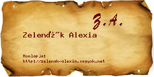 Zelenák Alexia névjegykártya